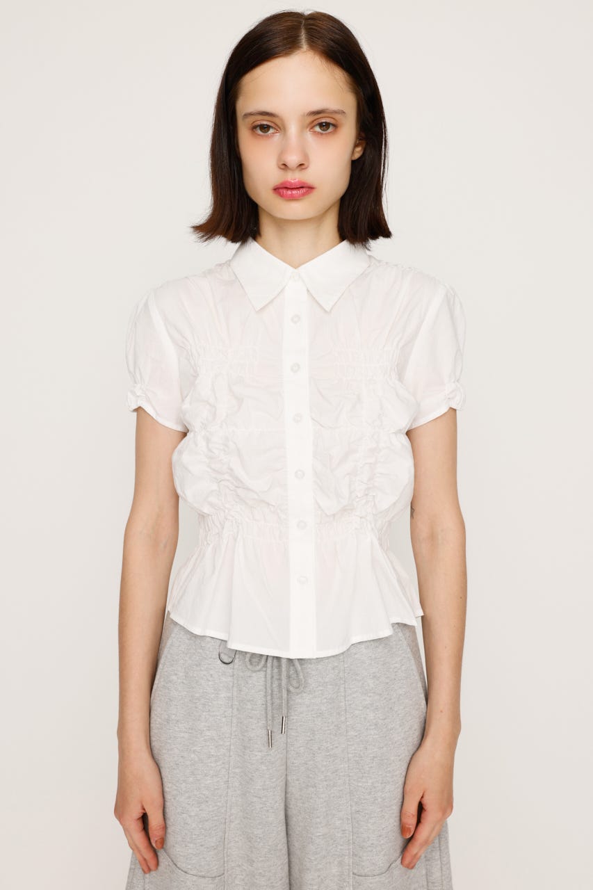 NOTHINGEVERYTHING SHIRRING トップス NOTHINGEVERYTHING/SHIRRING トップス