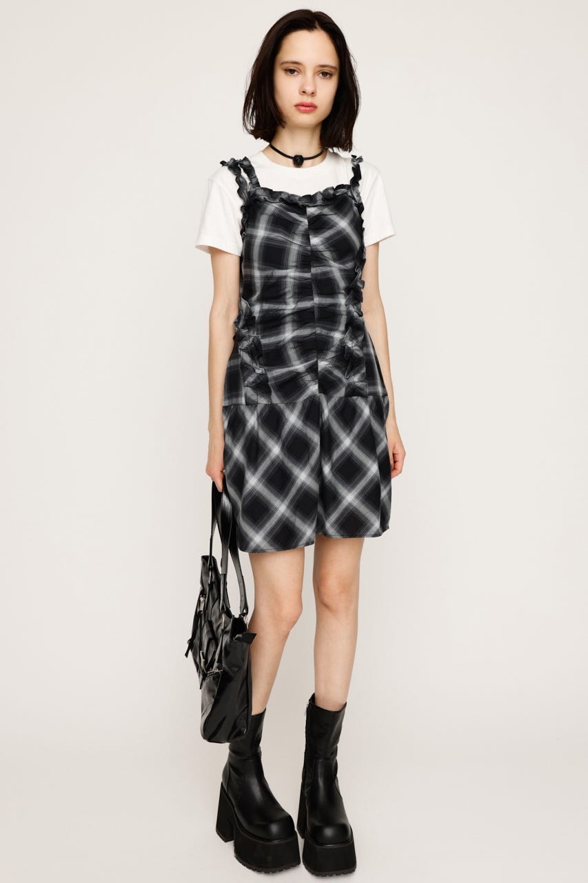 SLY | CHECK FRILL ショートワンピース (ワンピース(ミニ