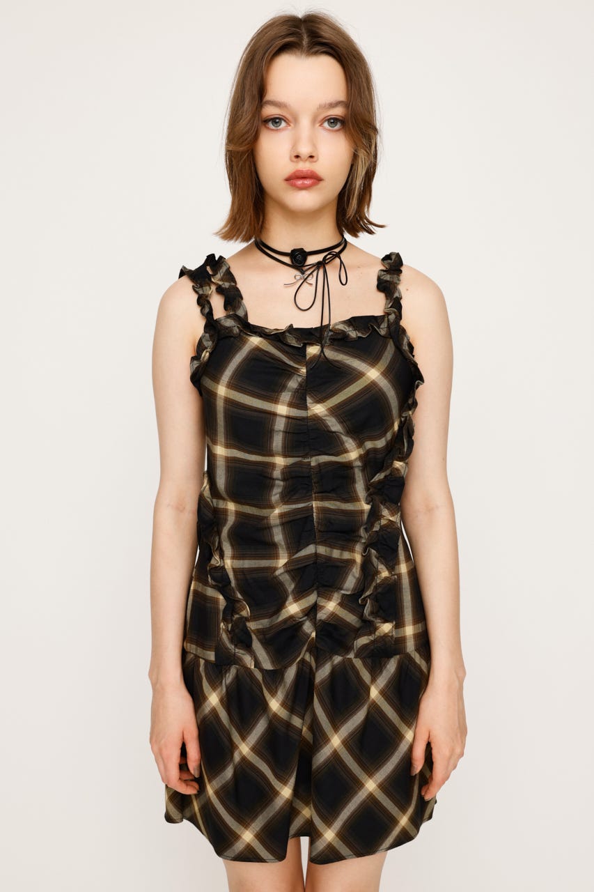 SLY | CHECK FRILL ショートワンピース (ワンピース(ミニ