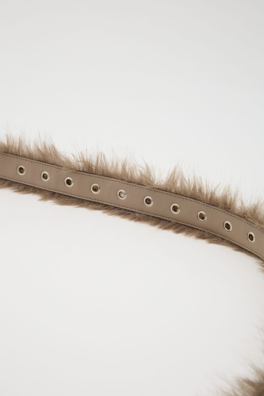 STALKER GRAY FUR BELT ファーベルト y2k afb STALKER GRAY FUR BELT ファーベルト y2k afb