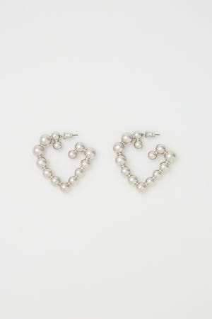 【1BUY5％OFF CAMPAIGN】HEART MOTIF HOOP ピアス