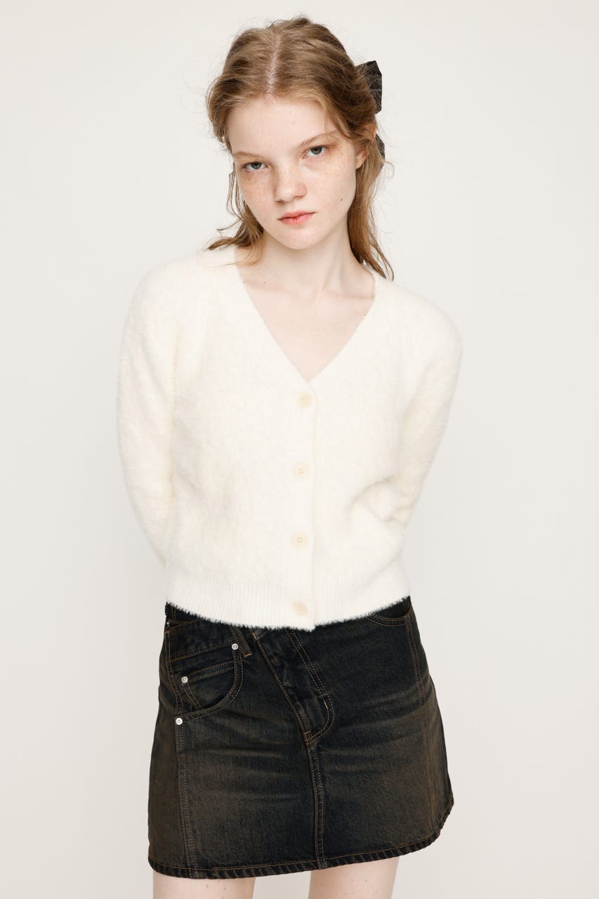SLY | 【LIMITED ITEM】MINI SHAGGY V／N カーディガン