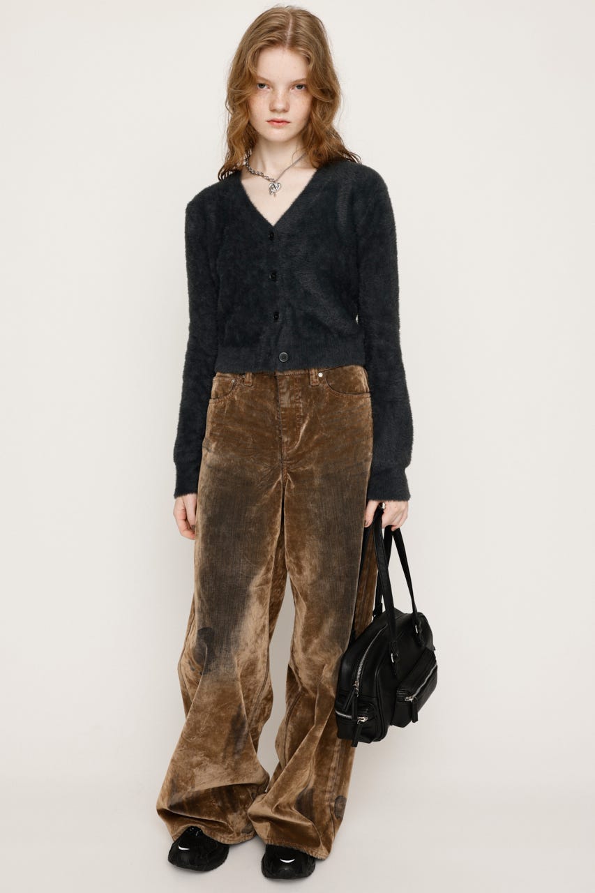 SLY | 【LIMITED ITEM】MINI SHAGGY V／N カーディガン