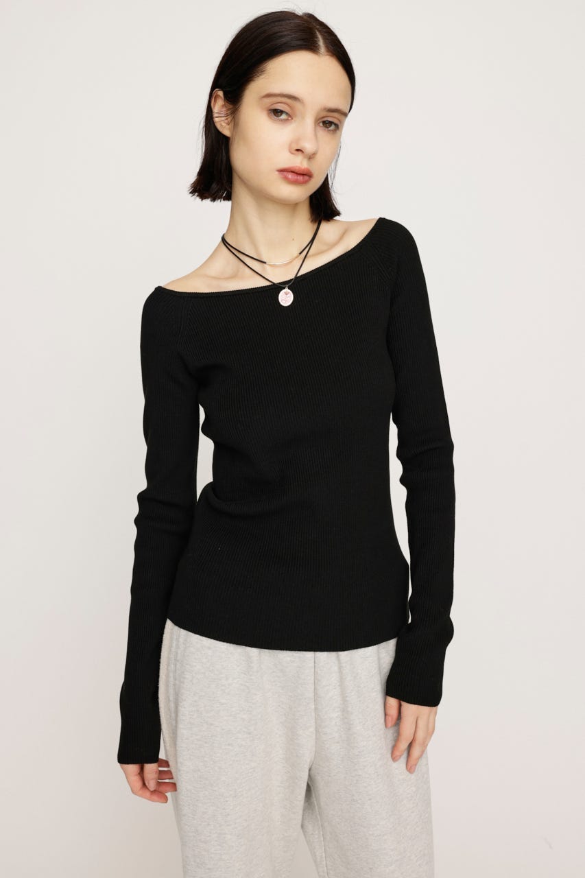 HG OFFSHOULDER トップス BLK FREE