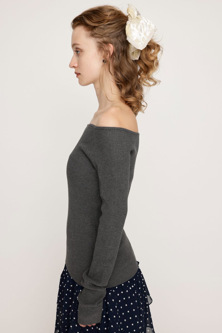 HG OFFSHOULDER トップス T.GRY FREE