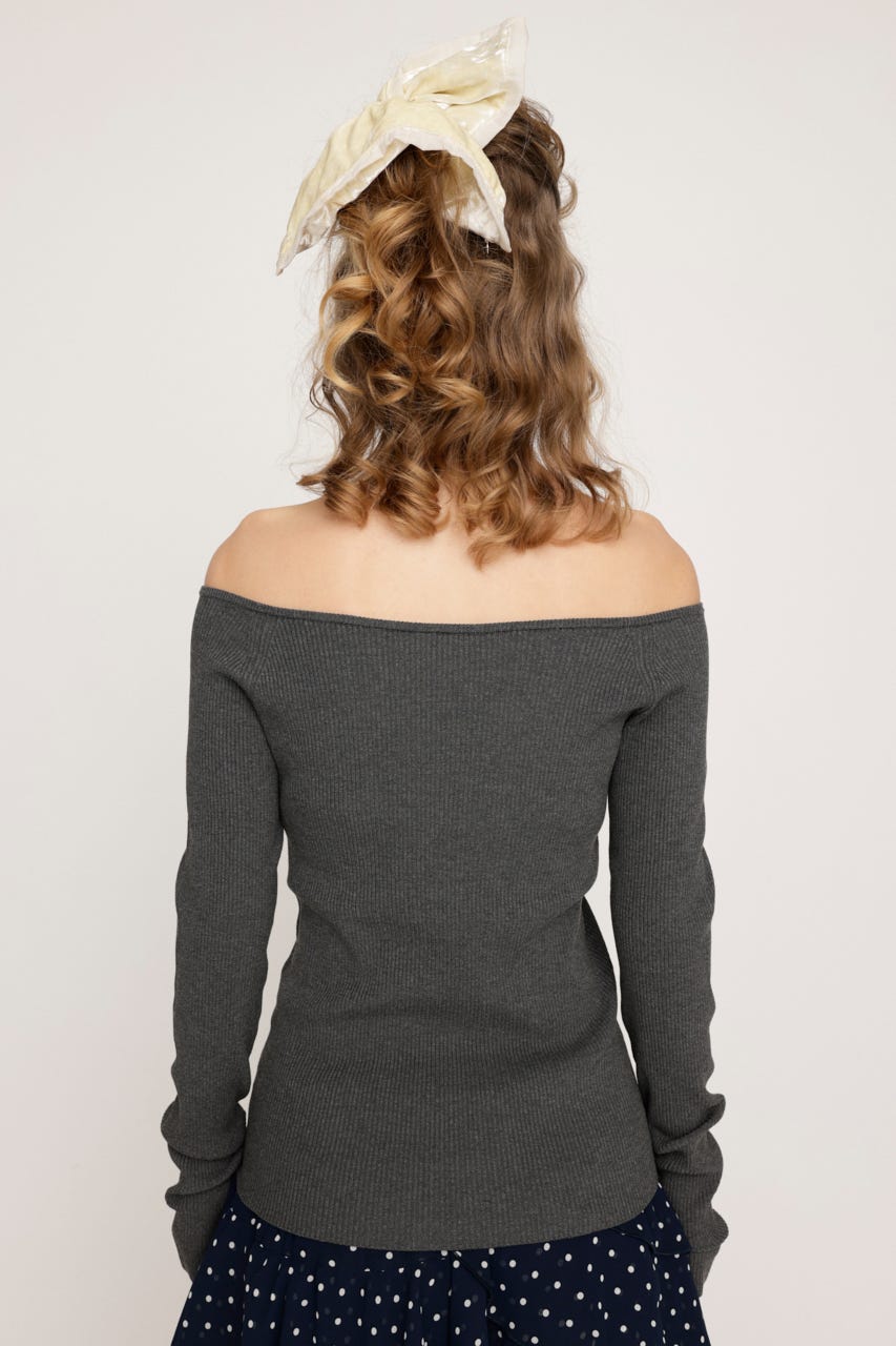 HG OFFSHOULDER トップス T.GRY FREE