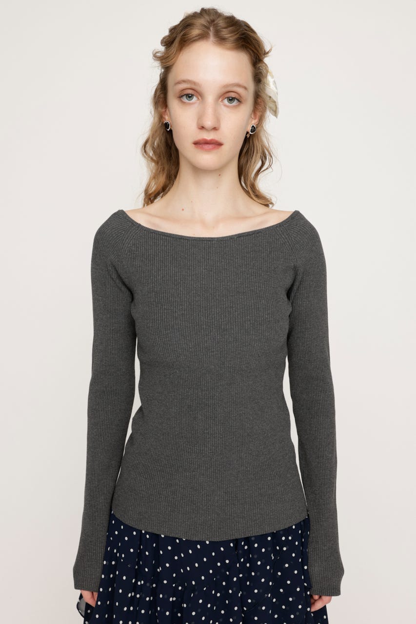 HG OFFSHOULDER トップス T.GRY FREE