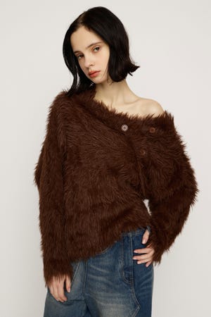 【1BUY5％OFF CAMPAIGN】BIG SHAGGY BUTTON RIB トップス