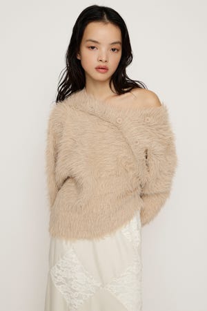 【1BUY5％OFF CAMPAIGN】BIG SHAGGY BUTTON RIB トップス