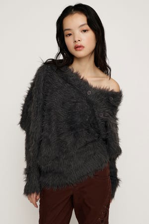 【1BUY5％OFF CAMPAIGN】BIG SHAGGY BUTTON RIB トップス