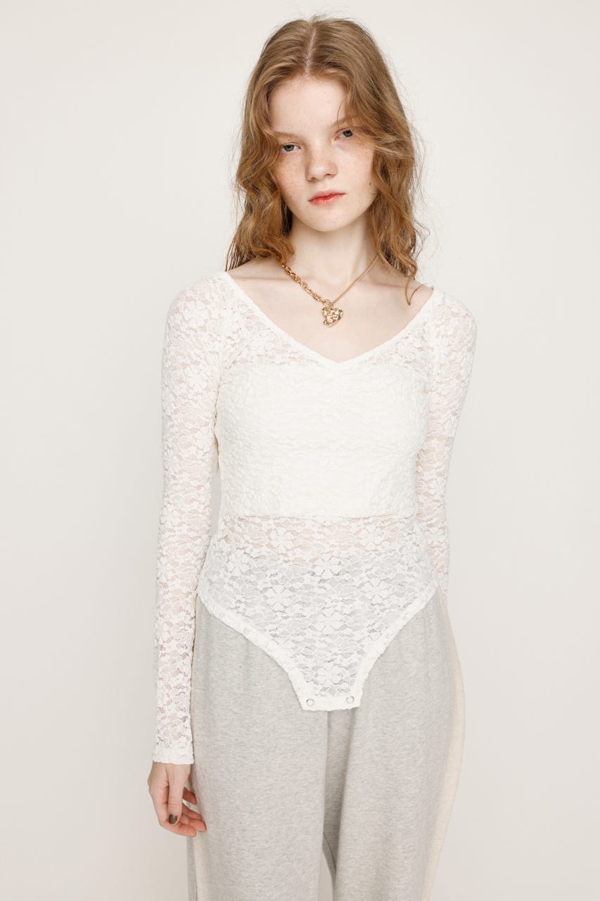 【新品未使用】スリムトビラ BODY SLID （ボディスリッド） SLY | LACE BODY SUITS (Tシャツ・カットソー(長袖) ) |SHEL