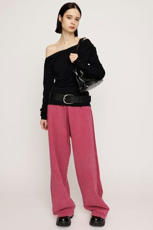 【アンク】SLY新品未使用 グレインツイードジャストウエストパンツ SLY スラックス パンツ ANGRID WAIST BELT PT アングリッド
