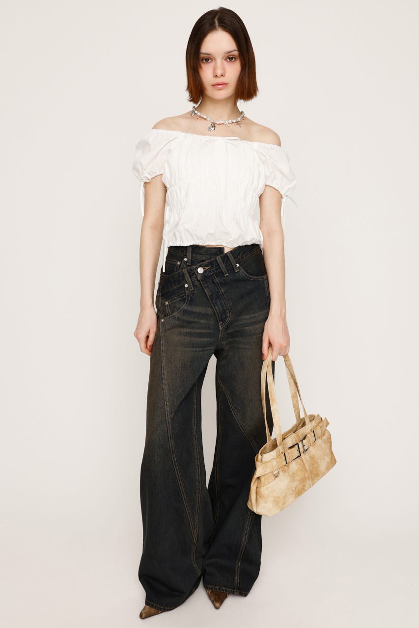 SLY GATHER RIBBON ブラウス アイボリー SLY | FRONT RIBBON GATHER ブラウス (シャツ・ブラウス ) |SHEL