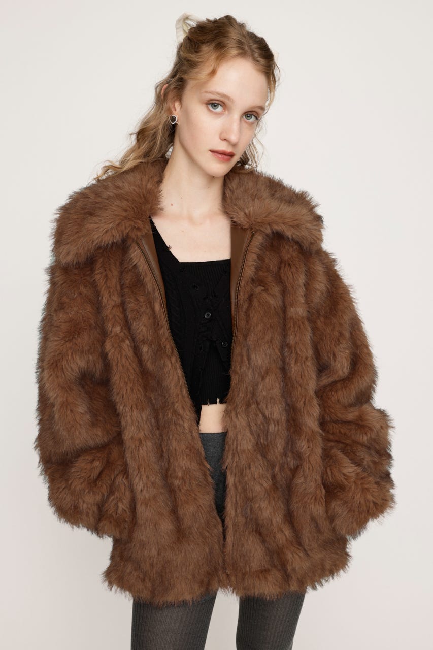 SLY ファーコート FREEサイズ ボンバー SLY | BIG COLLAR FUR コート (コート ) |SHEL'TTER WEBSTORE