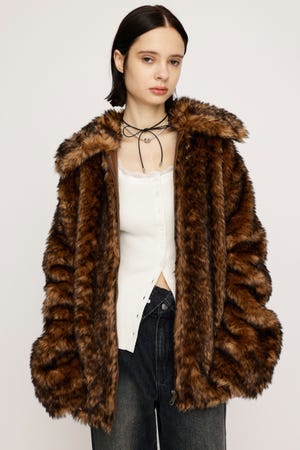 sly F／FUR FRONT HOOK コート SLY（スライ）の「F/FUR FRONT HOOK COAT フェイクファー