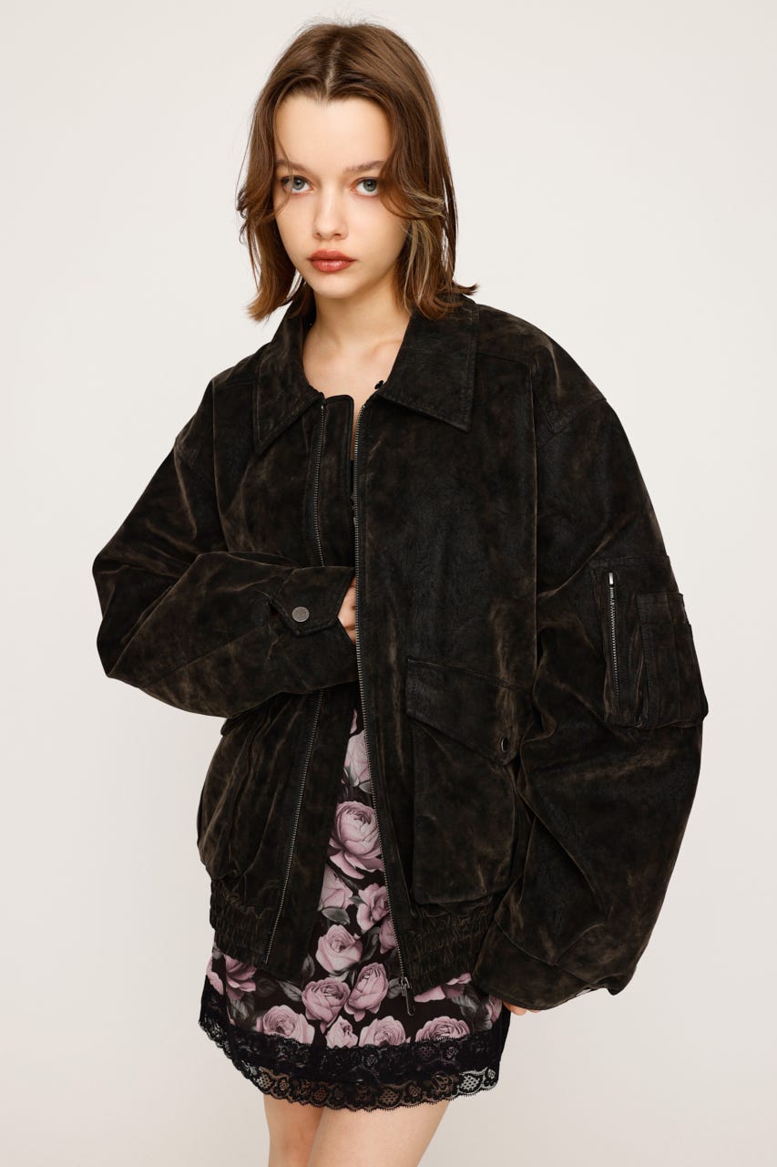 SLY レザーブルゾン(ブラウン) SLY | 【完売カラーの再販予約スタート！】WASHED PUFFER