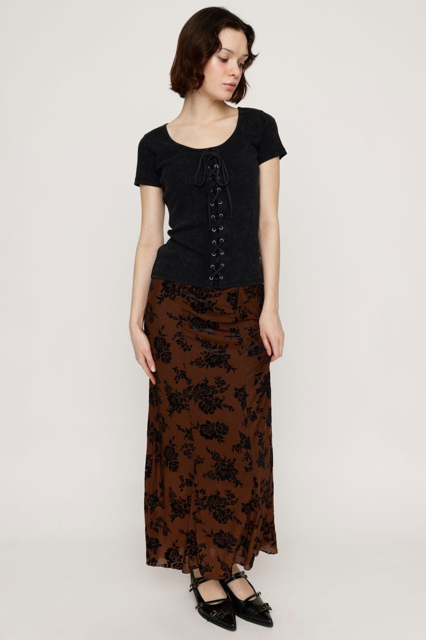SLY | SHEER FLOWER FLARE スカート (スカート(ロング) ) |SHEL