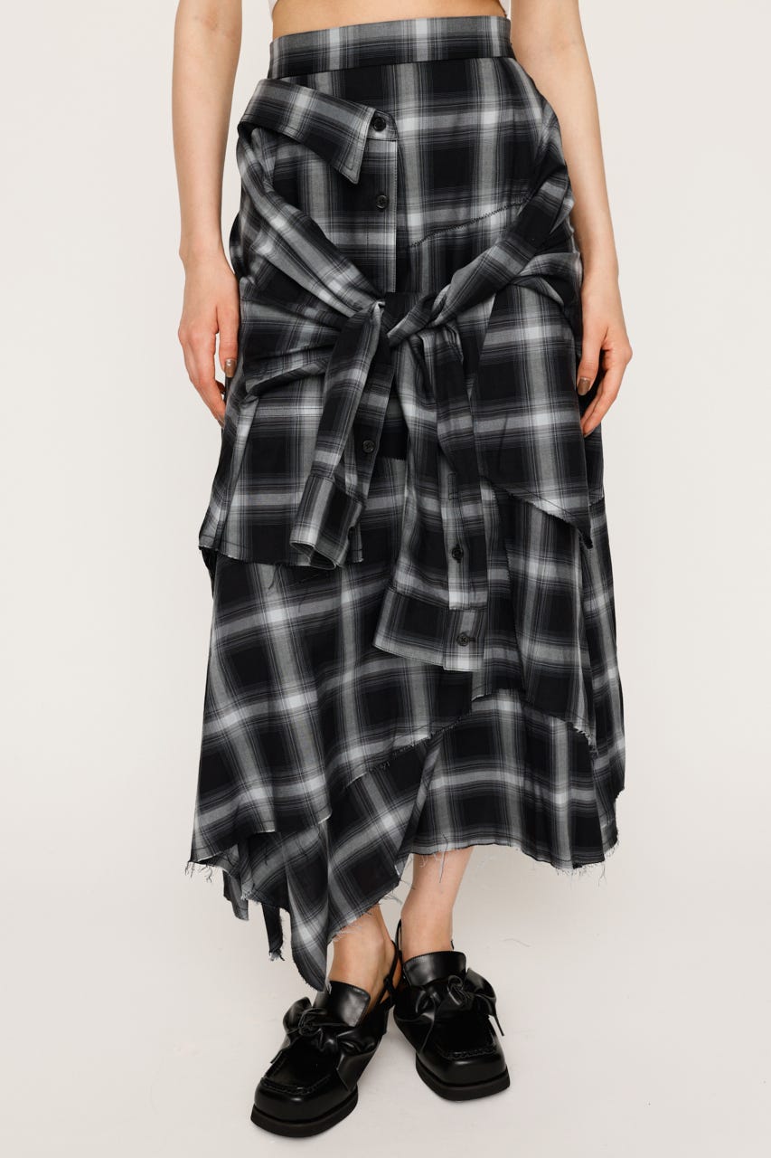 【新品】SLY　チェック柄スカート SLY デニムスカート J/W PRINT CHECK S/SK ジャストウエスト
