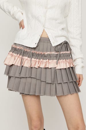 【1BUY5％OFF CAMPAIGN】WRAP PLEATED スカート