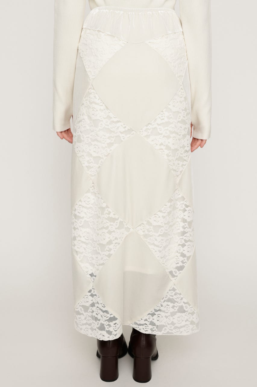 VELOUR ロングスカート O/WHT FREE