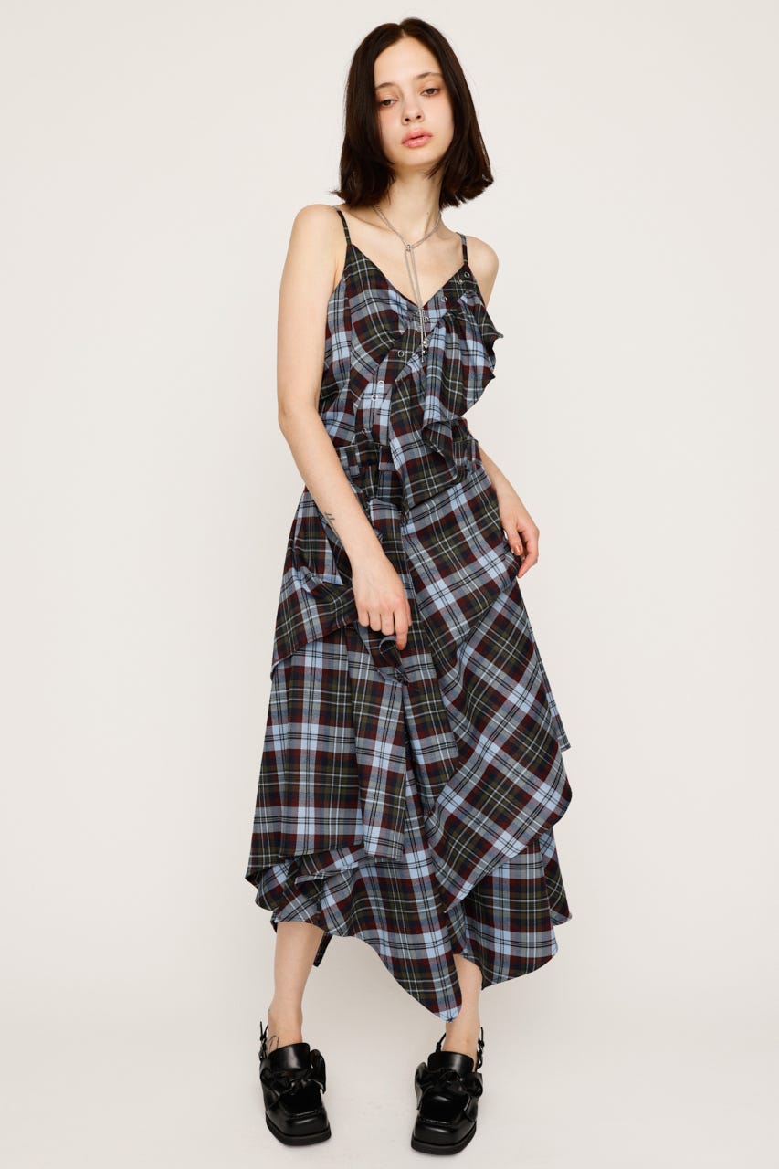 SLY チェックキャミワンピース SLY | ASYMMETRY HEM CAMI ロングワンピース (ワンピース(ロング