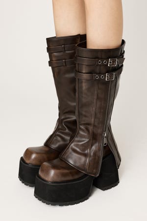【美品】ロングブーツ 24cm SLY チャンクヒールロングブーツ – Ciel