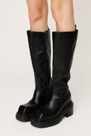 【美品】ロングブーツ 24cm SLY チャンクヒールロングブーツ – Ciel