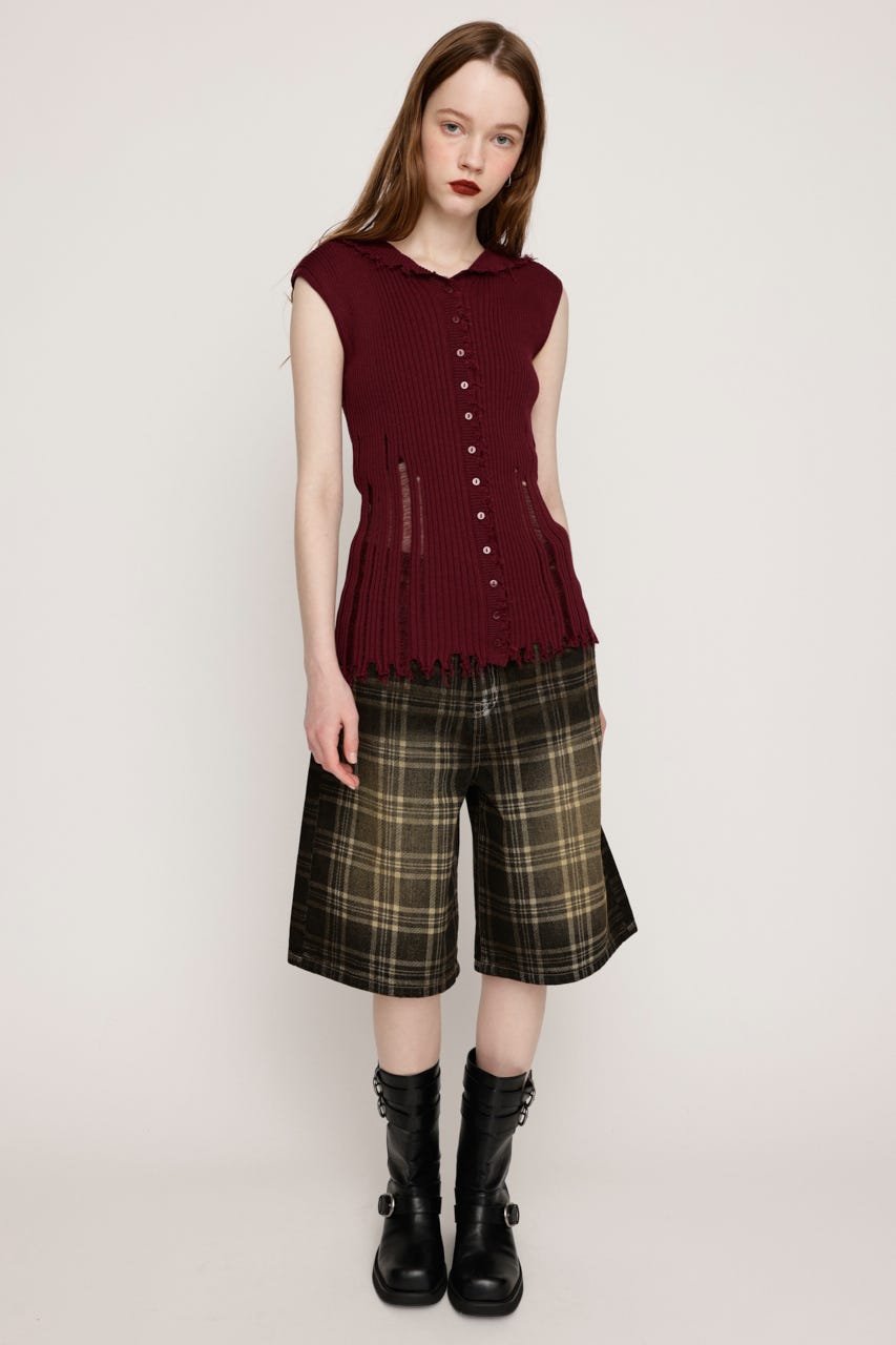 トップス SLY FRONT BUTTON KNIT HOODIE FRONT BUTTON KNIT HOODIE フロントボタン ニット フーディ