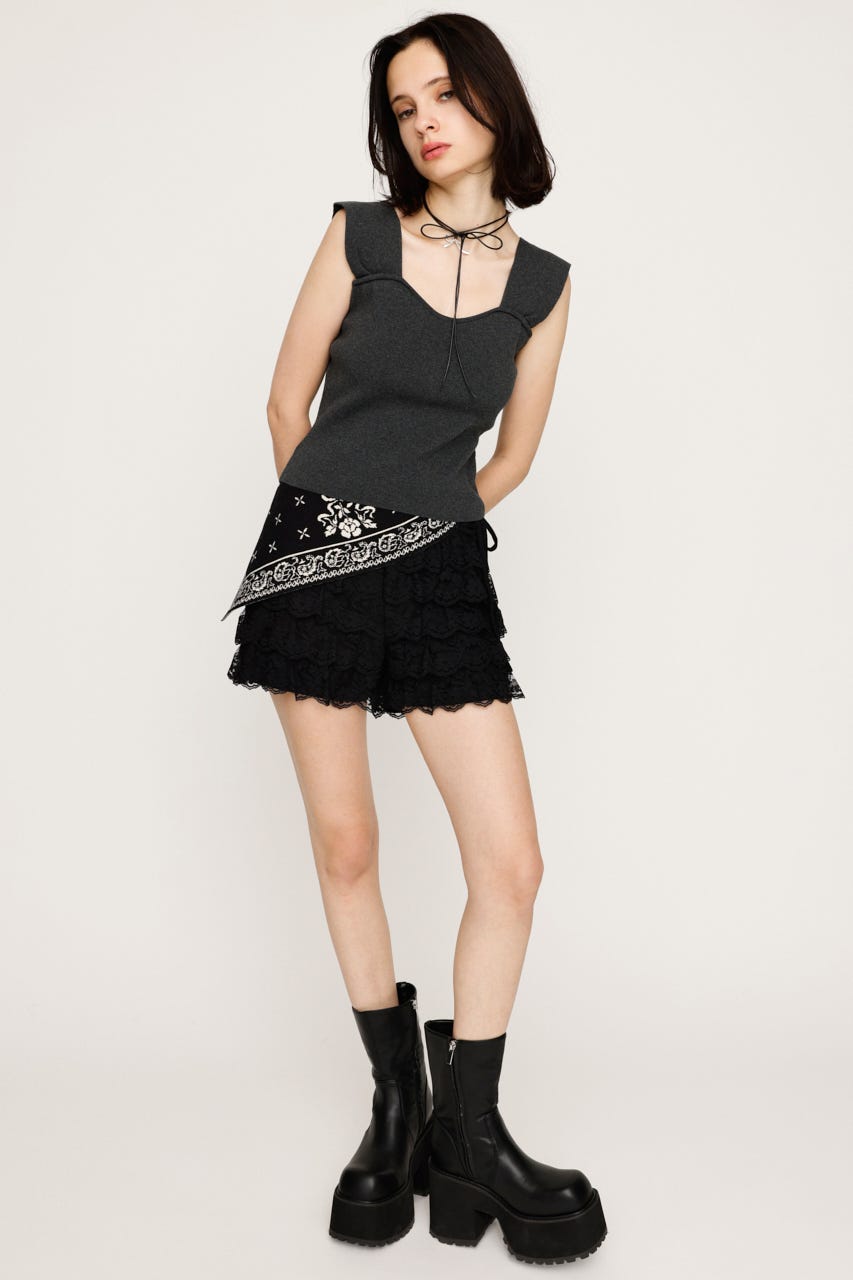 ズラーさん★ SLY | SQUARE NECK KNIT TANK (タンクトップ ) |SHEL'TTER WEBSTORE