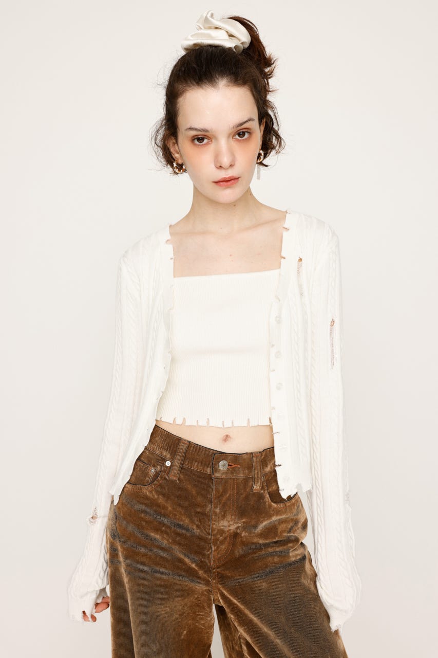 即購可Nodress*Roomservice ホワイト　トップス RANS】ミニ/ドレス/ホワイト/セットアップ/タイト/ワッフル