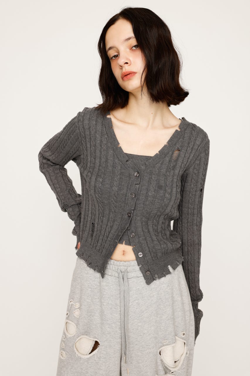 ノン♡様 メッシュニットオーバーカーディガン(トップス)｜LOVELESS