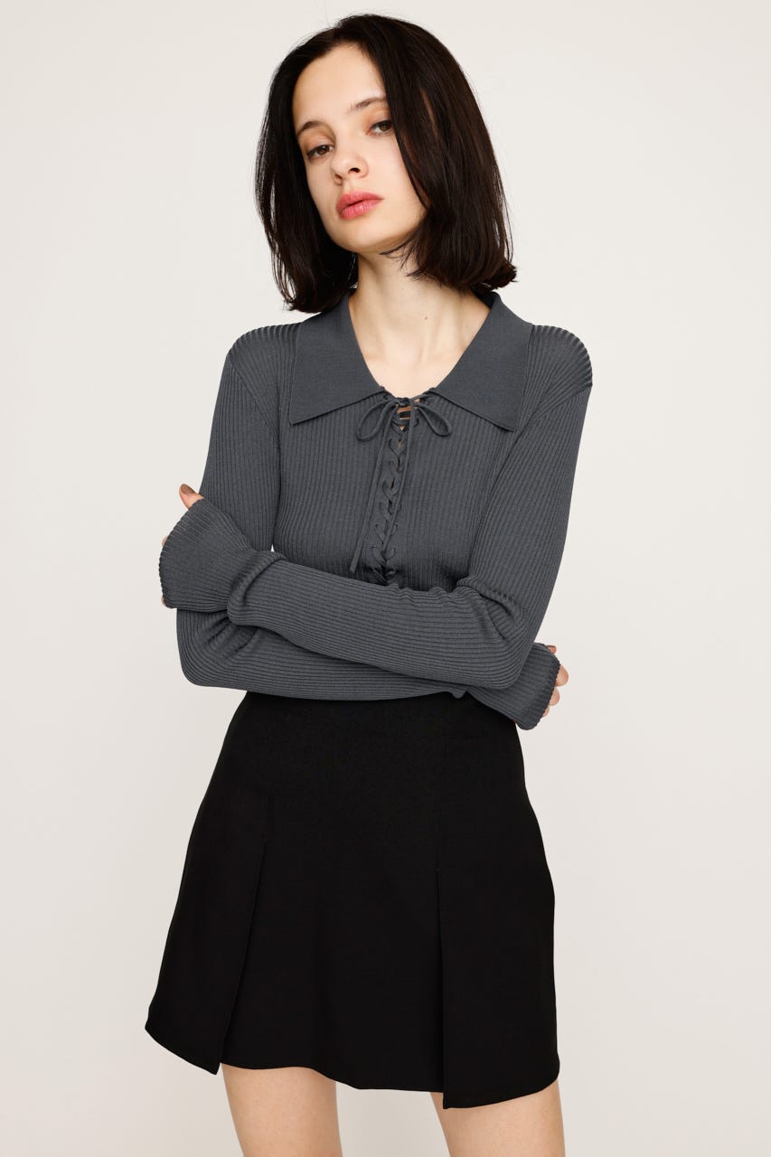 トップス Lace-Up knit Tops Her lip to Her lip to - herlipto 初期貴重 lace up knit tops pulloverの