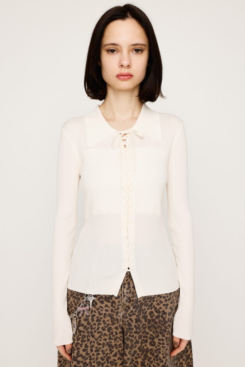 トップス Lace-Up knit Tops Her lip to Lace-Up knit Tops Her lip to