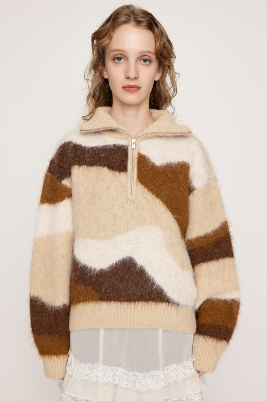 トップス Stone  zip up knit Stone Island Junior - Blue Knitted Logo Zip-Up Top