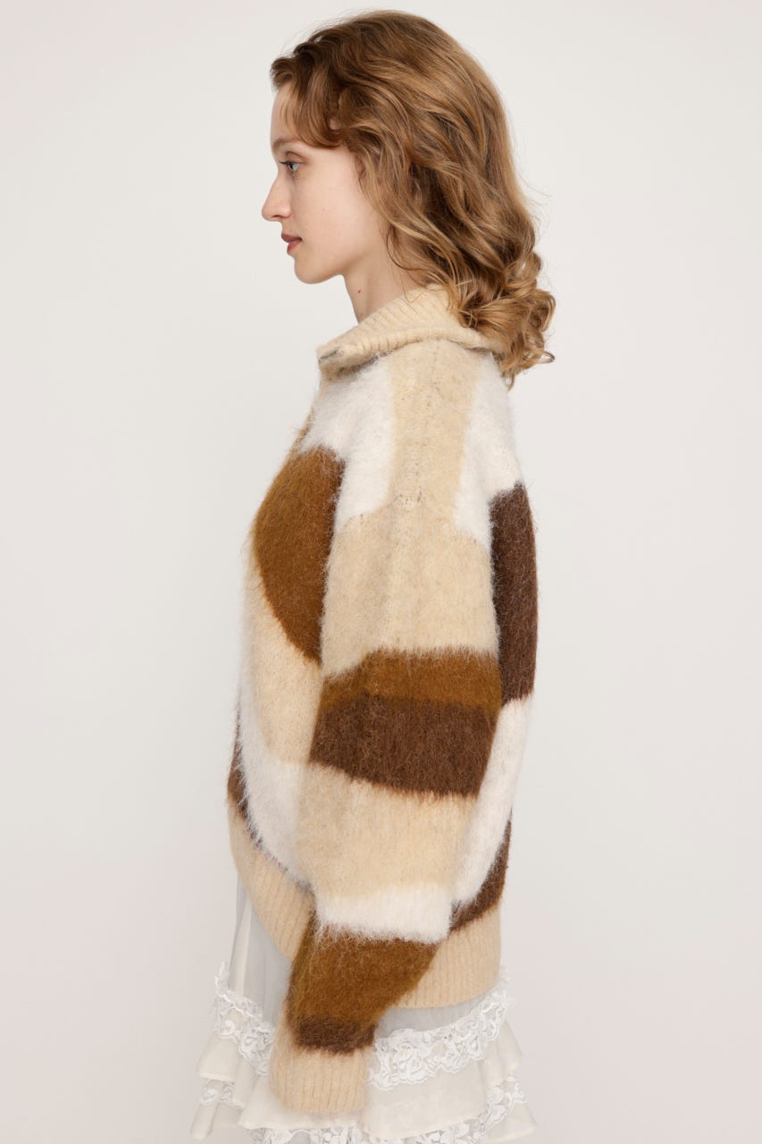 SLY | FRONT ZIP MARBLE KNIT トップス (ニット ) |SHEL'TTER