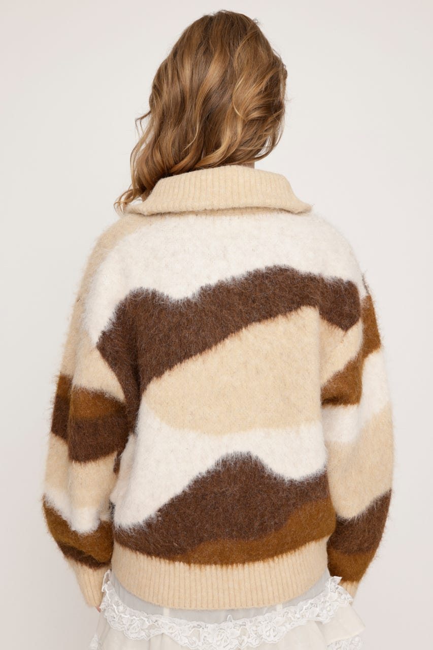 トップス Stone  zip up knit Stone Island Junior - Blue Knitted Logo Zip-Up Top