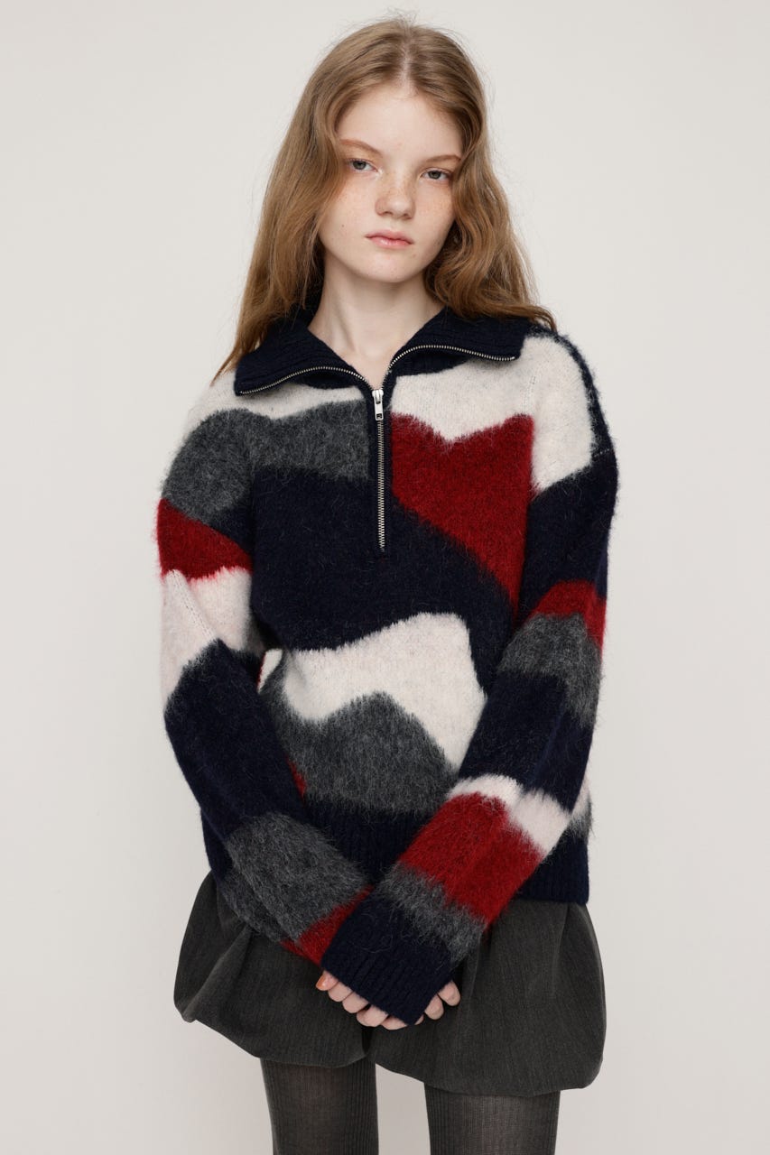 トップス Stone  Double Zip Ds Knit トップス Stone Double Zip Ds Knit ssstein(シュタイン)/COTTON