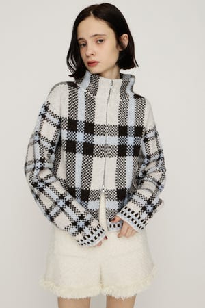 【1BUY5％OFF CAMPAIGN】JQ KNIT FRONT ZIP カーディガン