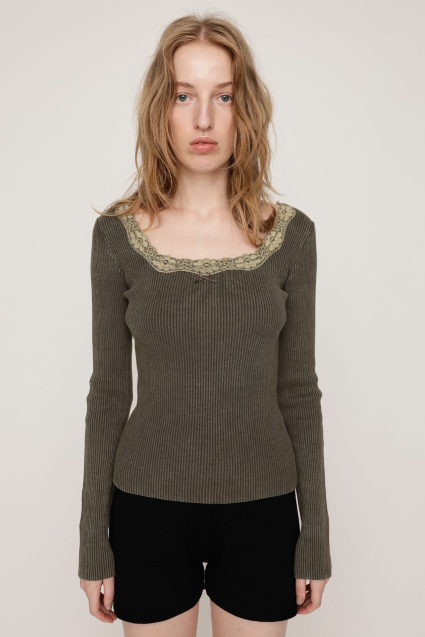 SLY | LACE DOCKING トップス (ニット ) |SHEL'TTER WEBSTORE