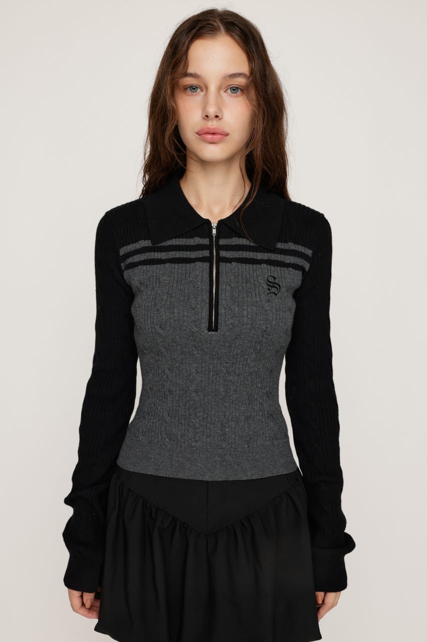 SLY | CABLE COLLAR KNIT トップス (ニット ) |SHEL'TTER WEBSTORE