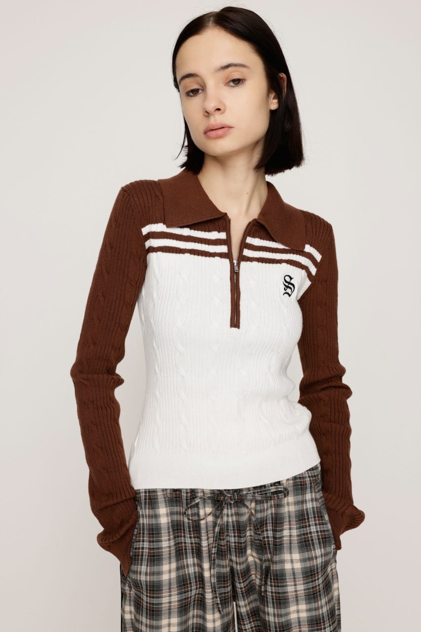 SLY | CABLE COLLAR KNIT トップス (ニット ) |SHEL'TTER WEBSTORE