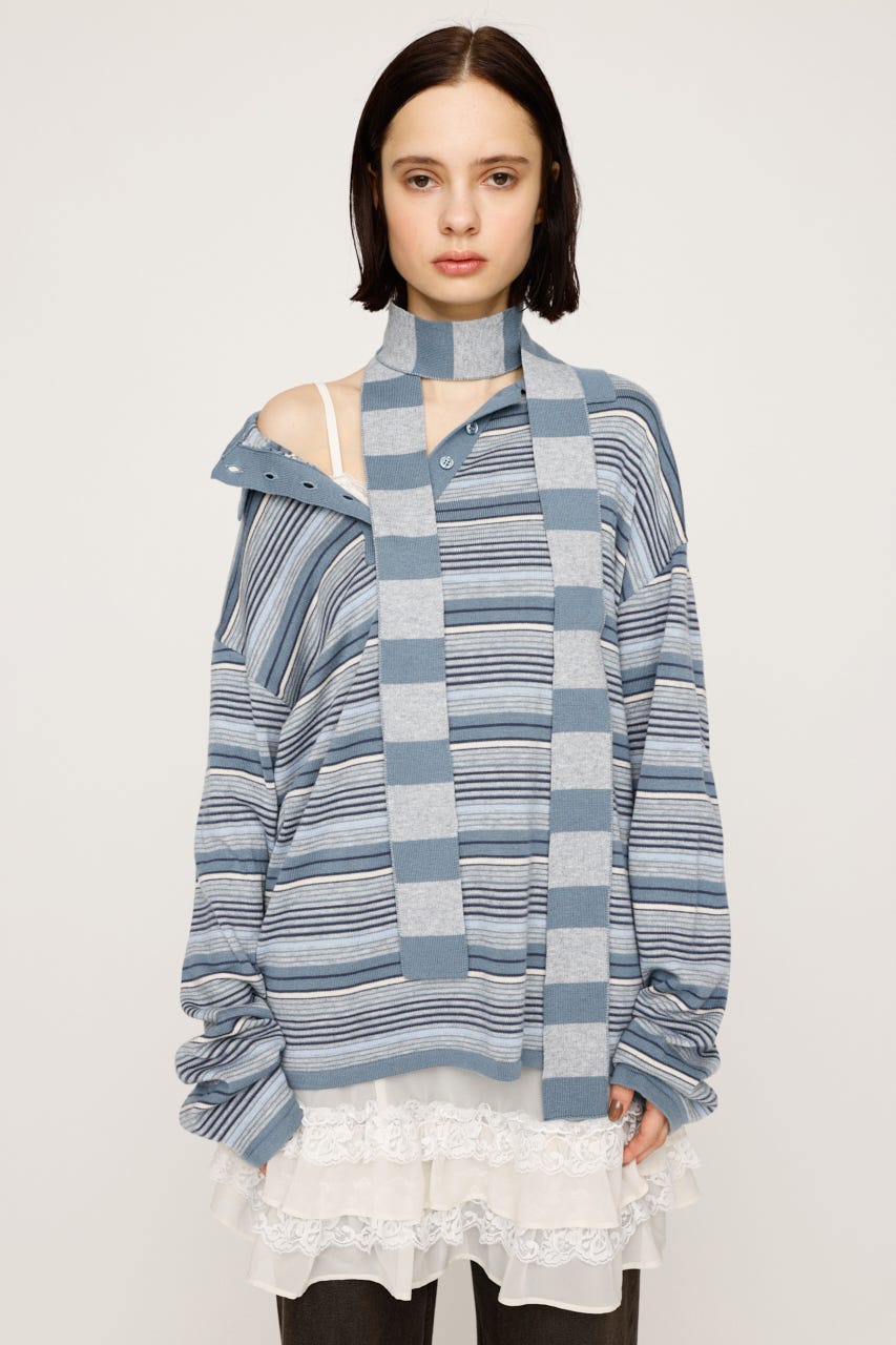 SLY | 【受注会特典対象アイテム】HG KNIT ASYMMETRY トップス