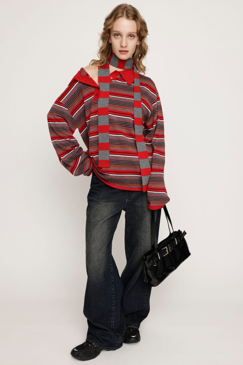トップス S dalmation knit theredthread SLY | HG KNIT ASYMMETRY トップス (ニット ) |SHEL'TTER WEBSTORE