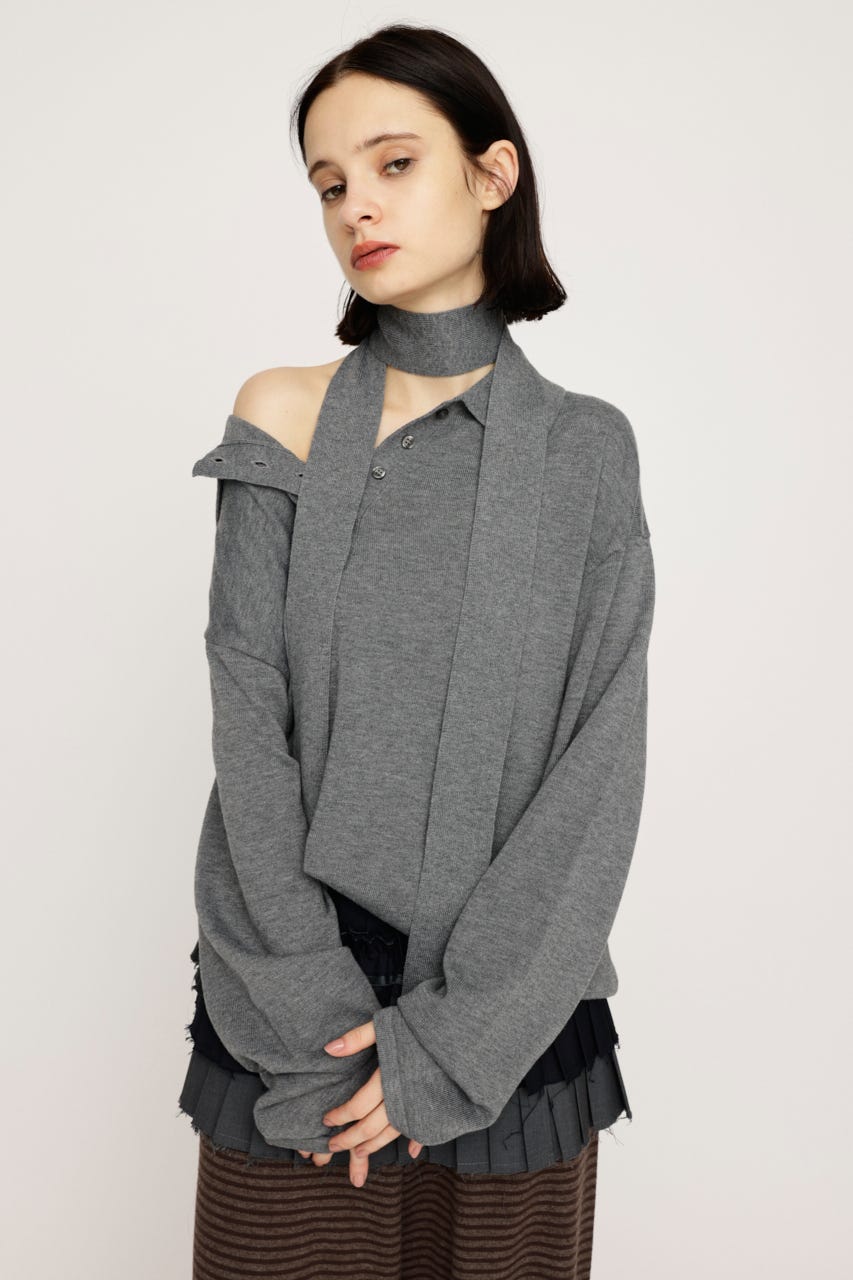 ats22rm様 【リクエスト】 SLY | 【受注会特典対象アイテム】HG KNIT ASYMMETRY トップス