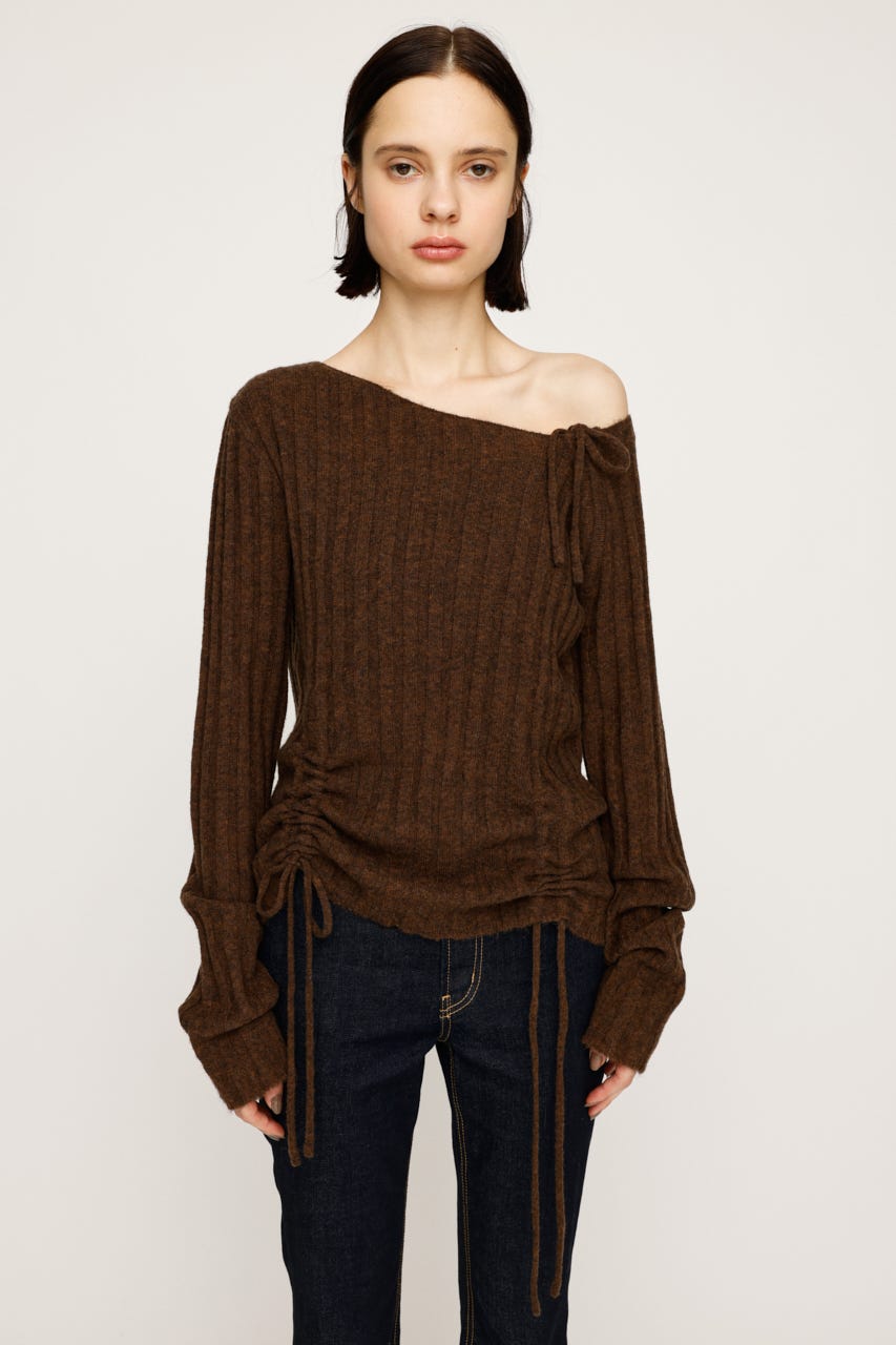 トップス rii SLY | GATHER RIBBON KNIT トップス (ニット ) |SHEL'TTER WEBSTORE