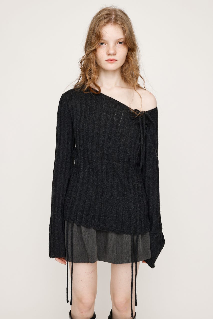 トップス THE SHISHIKUI RIBBON KNIT RIBON / GRAY – SHISHIKUI