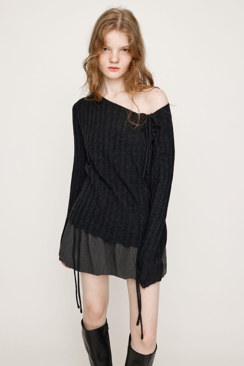 SLY | GATHER RIBBON KNIT トップス (ニット ) |SHEL'TTER WEBSTORE