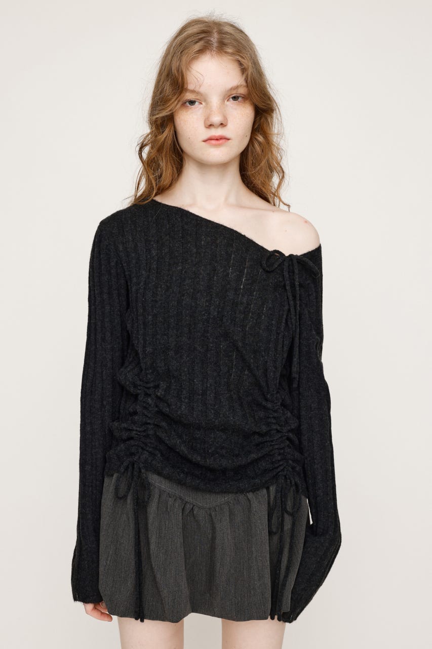 SLY | GATHER RIBBON KNIT トップス (ニット ) |SHEL'TTER WEBSTORE