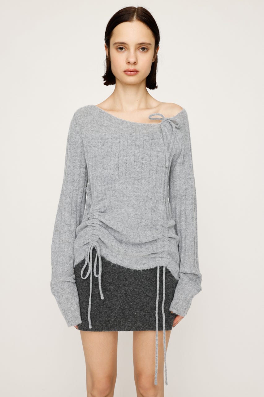 SLY | 【受注会特典対象アイテム】GATHER RIBBON KNIT トップス