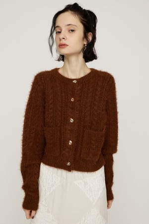 【1BUY5％OFF CAMPAIGN】SHINY CABLE カーディガン